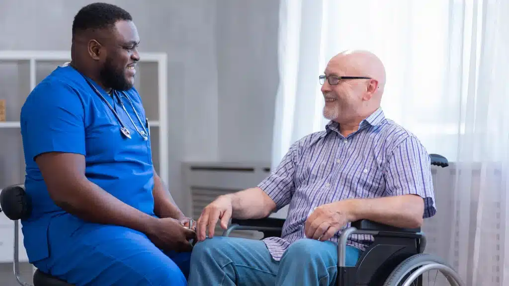 In-Home Caregiver discussing support at home with a senior